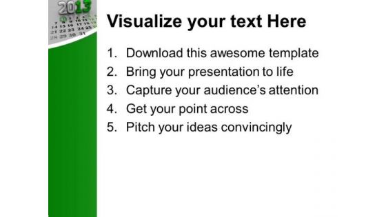 2013 New Year Calendar Holidays PowerPoint Templates Ppt Backgrounds For Slides 1112