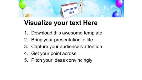 2013 New Year Calendar PowerPoint Templates Ppt Backgrounds For Slides 1212