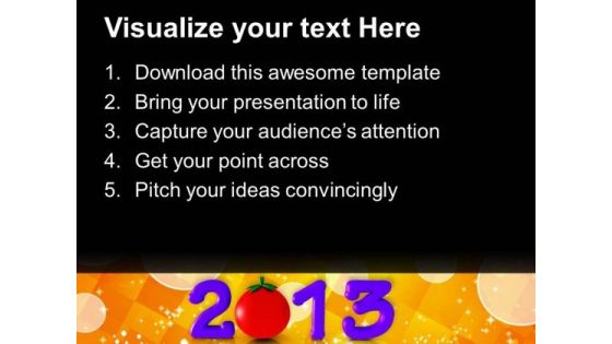 2013 New Year Concept With Capsicum Health PowerPoint Templates Ppt Backgrounds For Slides 1212