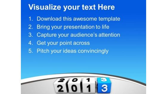2013 New Year Cube Events PowerPoint Templates Ppt Backgrounds For Slides 1112