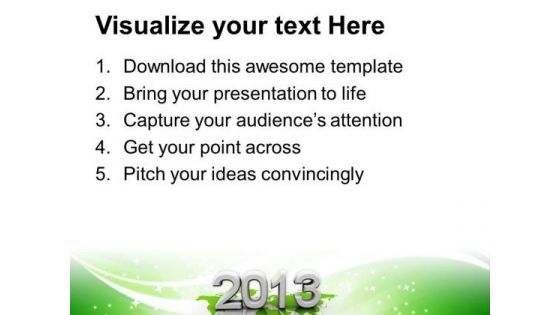 2013 New Year Globe Business PowerPoint Templates Ppt Background For Slides 1112