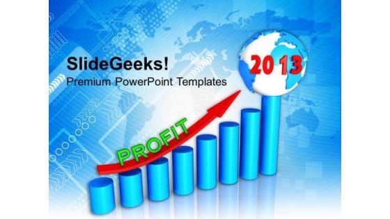 2013 New Year Graph With Profit Business PowerPoint Templates Ppt Backgrounds For Slides 1112