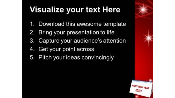 2013 New Year Holidays PowerPoint Templates Ppt Backgrounds For Slides 1212