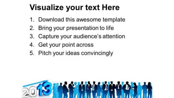 2013 New Year With Up Arrow Global Business PowerPoint Templates Ppt Backgrounds For Slides 1112