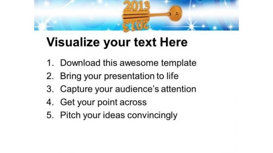 2013 On Golden Key New Year PowerPoint Templates Ppt Backgrounds For Slides 1112