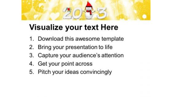 2013 Snowman Christmas Holidays PowerPoint Templates Ppt Backgrounds For Slides 1212