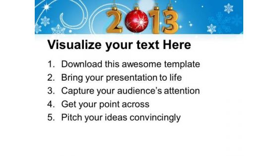 2013 With Christmas Ball Abstract Background PowerPoint Templates Ppt Backgrounds For Slides 1212