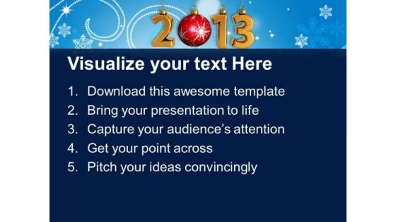 2013 With Christmas Ball Abstract Background PowerPoint Templates Ppt Backgrounds For Slides 1212