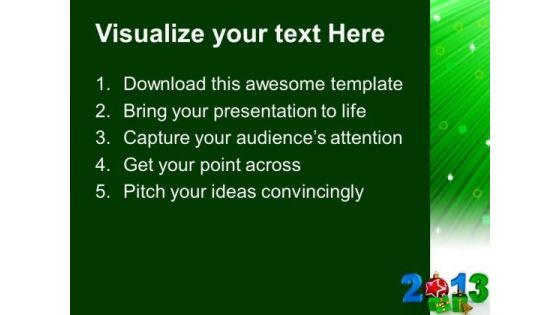 2013 With Christmas Elements Events PowerPoint Templates Ppt Backgrounds For Slides 1212