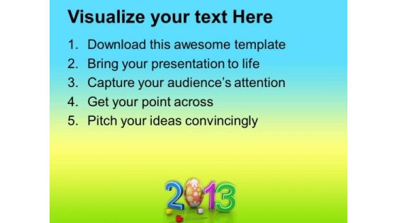 2013 With Easter Egg Festival PowerPoint Templates Ppt Backgrounds For Slides 0313