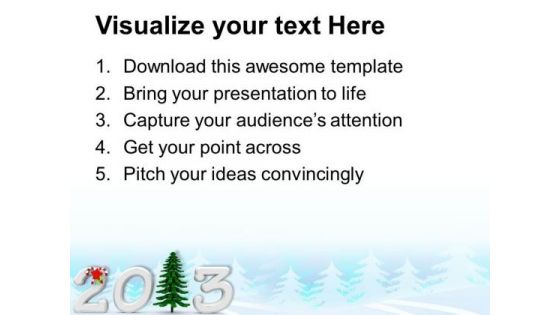 2013 With Pine Tree Christmas Background PowerPoint Templates Ppt Backgrounds For Slides 1212