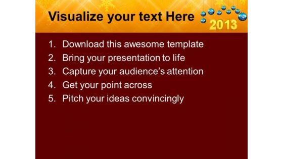 2013 Year With Filigree Decoration Event PowerPoint Templates Ppt Backgrounds For Slides 1212