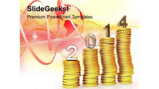 2014 New Year Financial Targets PowerPoint Template 1113