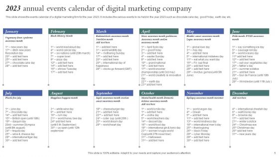 2023 Annual Calendar Ppt PowerPoint Presentation Complete Deck With Slides