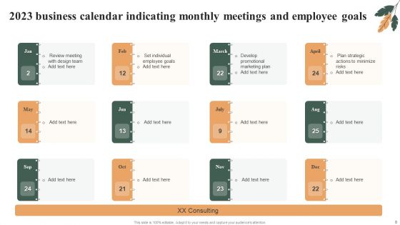 2023 Business Calendar Ppt PowerPoint Presentation Complete With Slides
