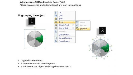 2 Circular Puzzle 6 Pieces PowerPoint Slides And Ppt Diagram Templates