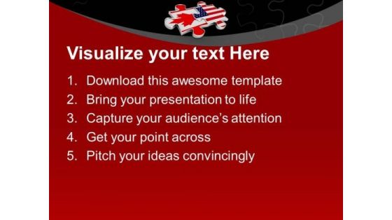 2 Interconnected Puzzle Pieces America Flag PowerPoint Templates Ppt Backgrounds For Slides 0313