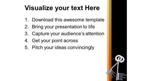 2 Silver Keys Interconnected Success PowerPoint Templates Ppt Backgrounds For Slides 0113