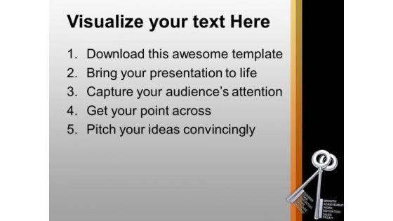 2 Silver Keys Interconnected Success PowerPoint Templates Ppt Backgrounds For Slides 0113