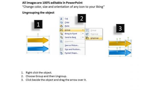 2 Stages Extending Arrow Diagram Templates For Business PowerPoint