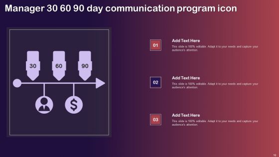30 60 90 Day Communication Program Ppt PowerPoint Presentation Complete Deck With Slides