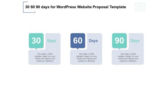 30 60 90 Days For Wordpress Website Proposal Template Ppt PowerPoint Presentation Portfolio Slide Download