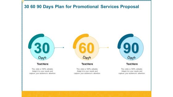30 60 90 Days Plan For Promotional Services Proposal Ppt Model Clipart PDF