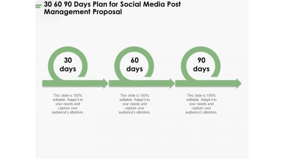 30 60 90 Days Plan For Social Media Post Management Proposal Ppt PowerPoint Presentation Summary Guide PDF