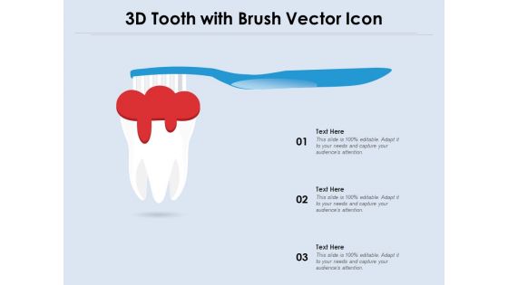 3D Tooth With Brush Vector Icon Ppt PowerPoint Presentation Infographics Smartart PDF