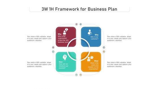 3W 1H Framework For Business Plan Ppt PowerPoint Presentation Inspiration Infographics PDF 3W 1H Framework For Business Plan Ppt PowerPoint Presentation Inspiration Infographics PDF