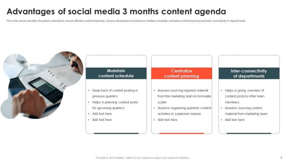 3 Months Content Agenda Ppt PowerPoint Presentation Complete With Slides