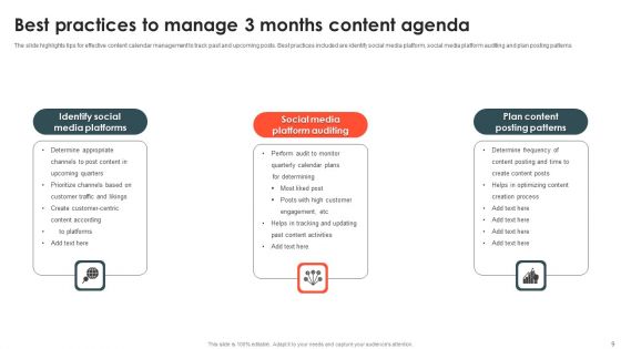 3 Months Content Agenda Ppt PowerPoint Presentation Complete With Slides
