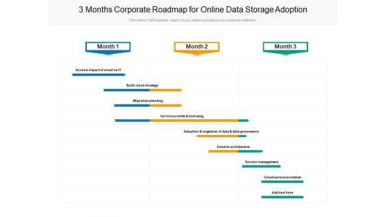 3 Months Corporate Roadmap For Online Data Storage Adoption Background