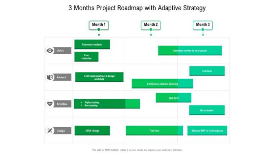 3 Months Project Roadmap With Adaptive Strategy Elements