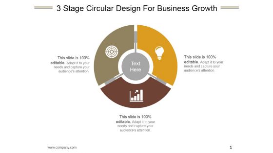 3 Stage Circular Design For Business Growth Ppt PowerPoint Presentation Inspiration