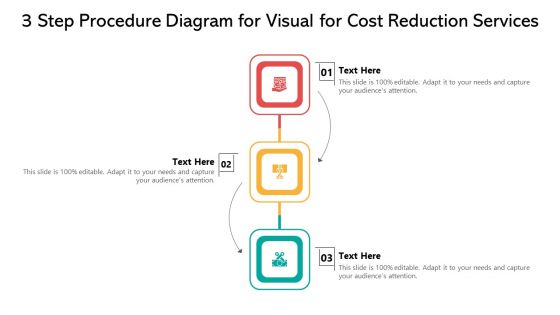 3 Step Procedure Diagram For Visual For Cost Reduction Services Ppt PowerPoint Presentation File Diagrams PDF