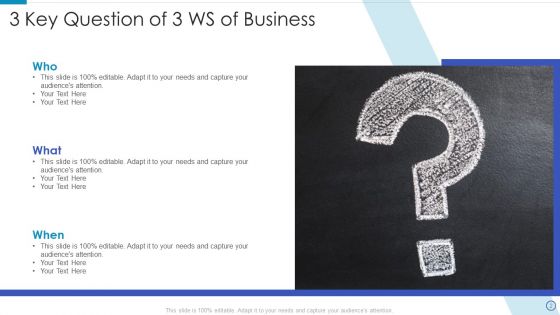 3 Ws Of Business Ppt PowerPoint Presentation Complete Deck With Slides