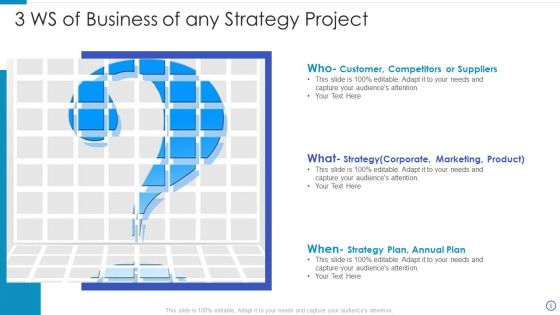 3 Ws Of Business Ppt PowerPoint Presentation Complete Deck With Slides