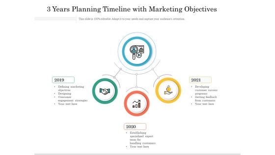 3 Years Planning Timeline With Marketing Objectives Ppt PowerPoint Presentation File Introduction PDF 3 Years Planning Timeline With Marketing Objectives Ppt PowerPoint Presentation File Introduction PDF