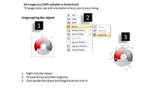 3 Circular Puzzle With Center Circle And 3 Pieces PowerPoint Slides And Ppt Diagram Templates