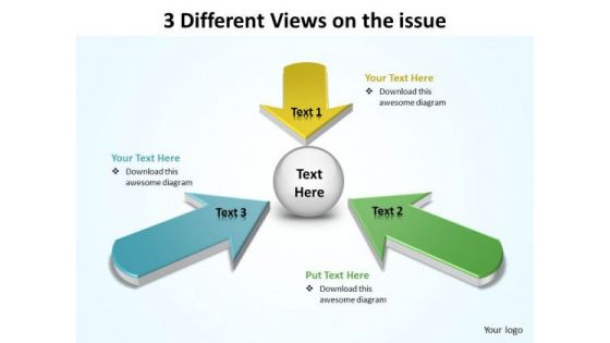 3 Different Views On The Issue Ppt Slides Diagrams Templates 3 Different Views On The Issue Ppt Slides Diagrams Templates