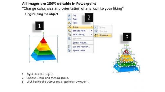 3 Dimensional Pyramid Diagram PowerPoint Slides