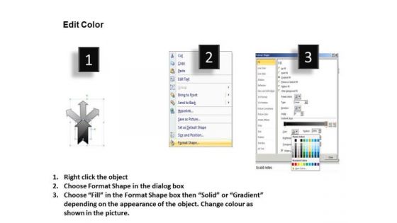 3 Diverging Arrows Depicting Concepts Circular Network PowerPoint Slides