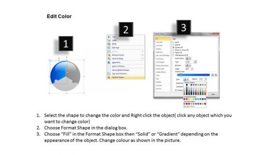 3 Pieces Circle Pie Chart PowerPoint Slides