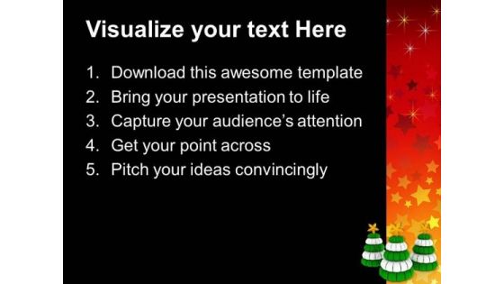 3 Pine Trees Green And White Christmas PowerPoint Templates Ppt Backgrounds For Slides 1212