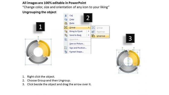 3 Puzzles Interconnected Circular Process Fitness Business Plan PowerPoint Slides