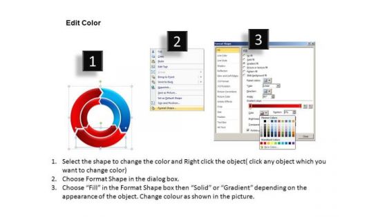 3 Stage Cycle Chart Diagrams PowerPoint Templates