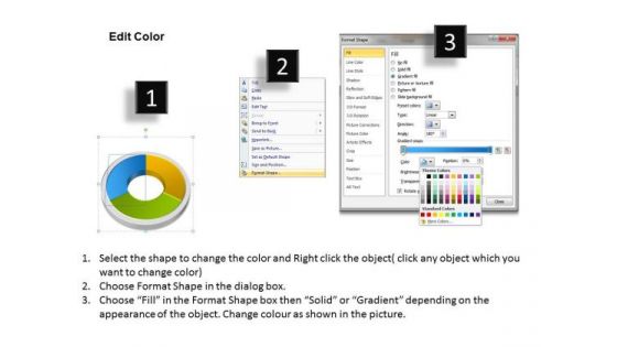 3 Stages 3d Circular Motion Diagram Business Plan PowerPoint Slides