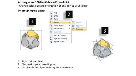 3 Stages Circluar Process Flow Chart Model Business Plan PowerPoint Slides