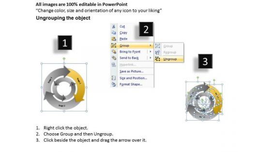 3 Stages Concentric Operational Processes Business Plan PowerPoint Templates